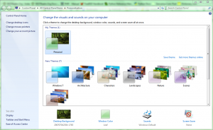 Windows 7 Display Settings: Personalization
